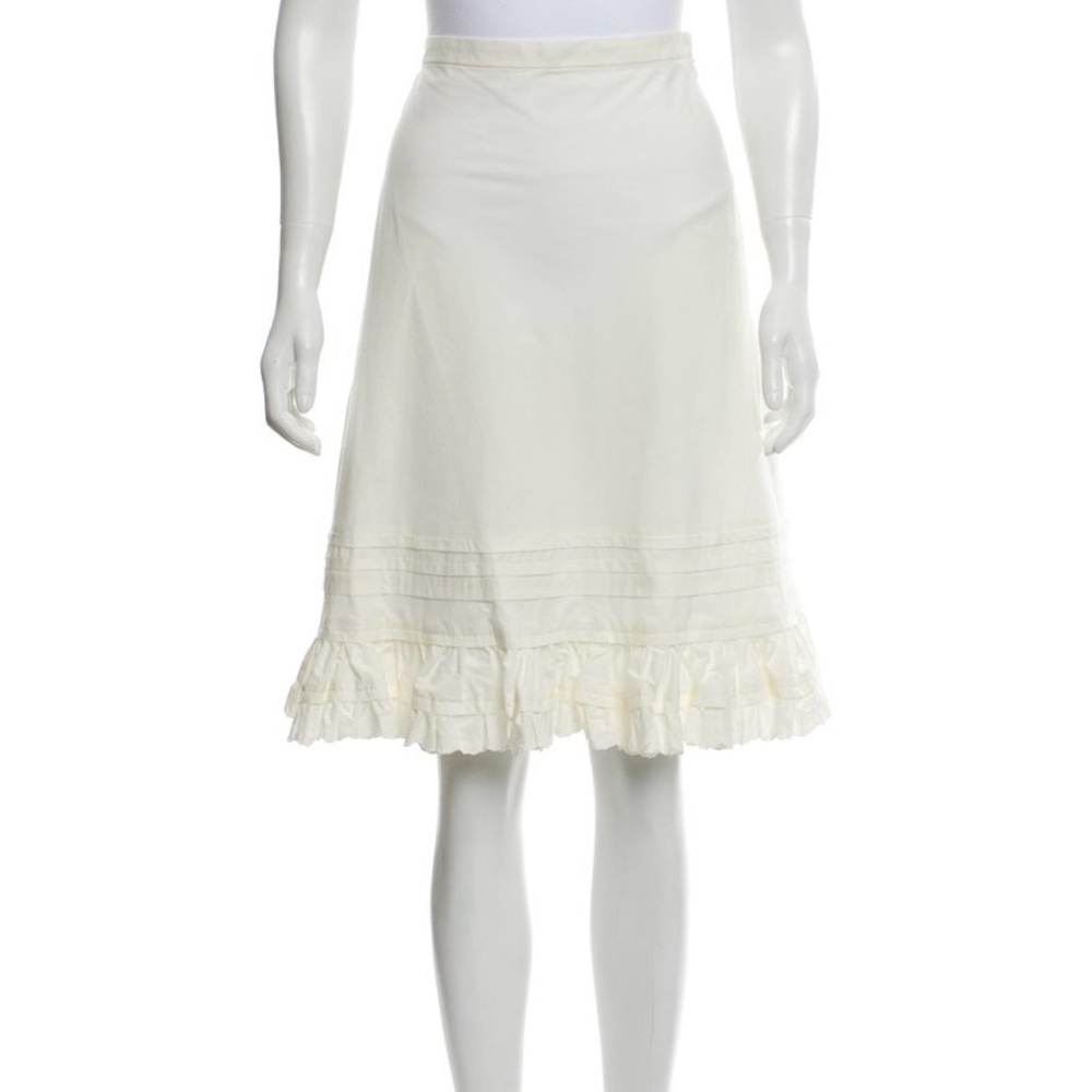 Romantic White Ruffle Skirt with ruffle hem